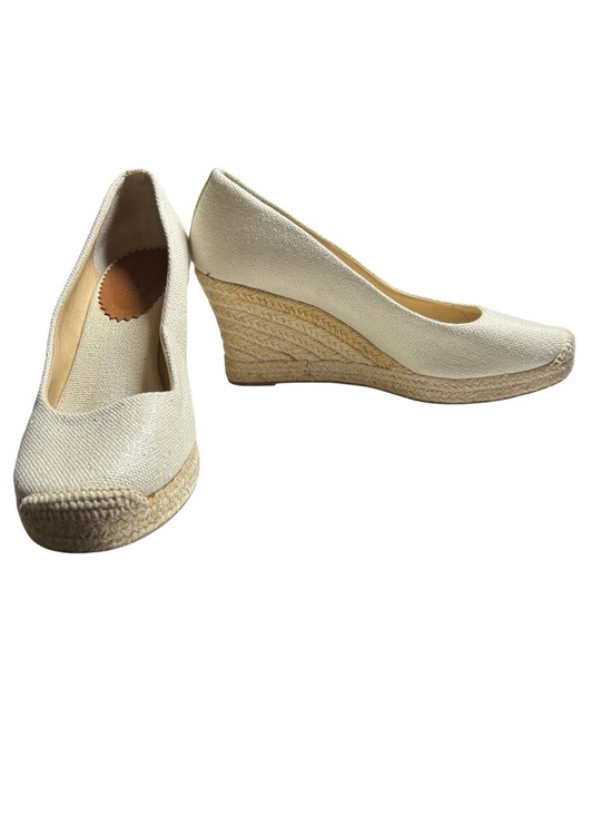J. Crew Shoes - J.Crew Seville Espadrille Wedge Sandals Beige Canvas Jute Platform Size 9